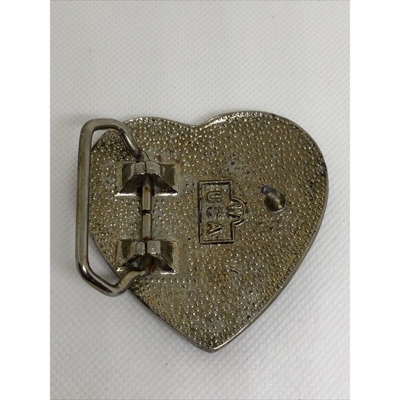 VINTAGE WESTERN BELT BUCKLE (ORNATE HEART SHAPED DESIGN) - Picture 6 of 9